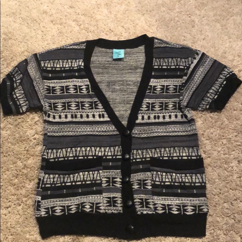Geometric print cardigan